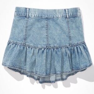 American Eagle Denim Ruffle Mini Skirt